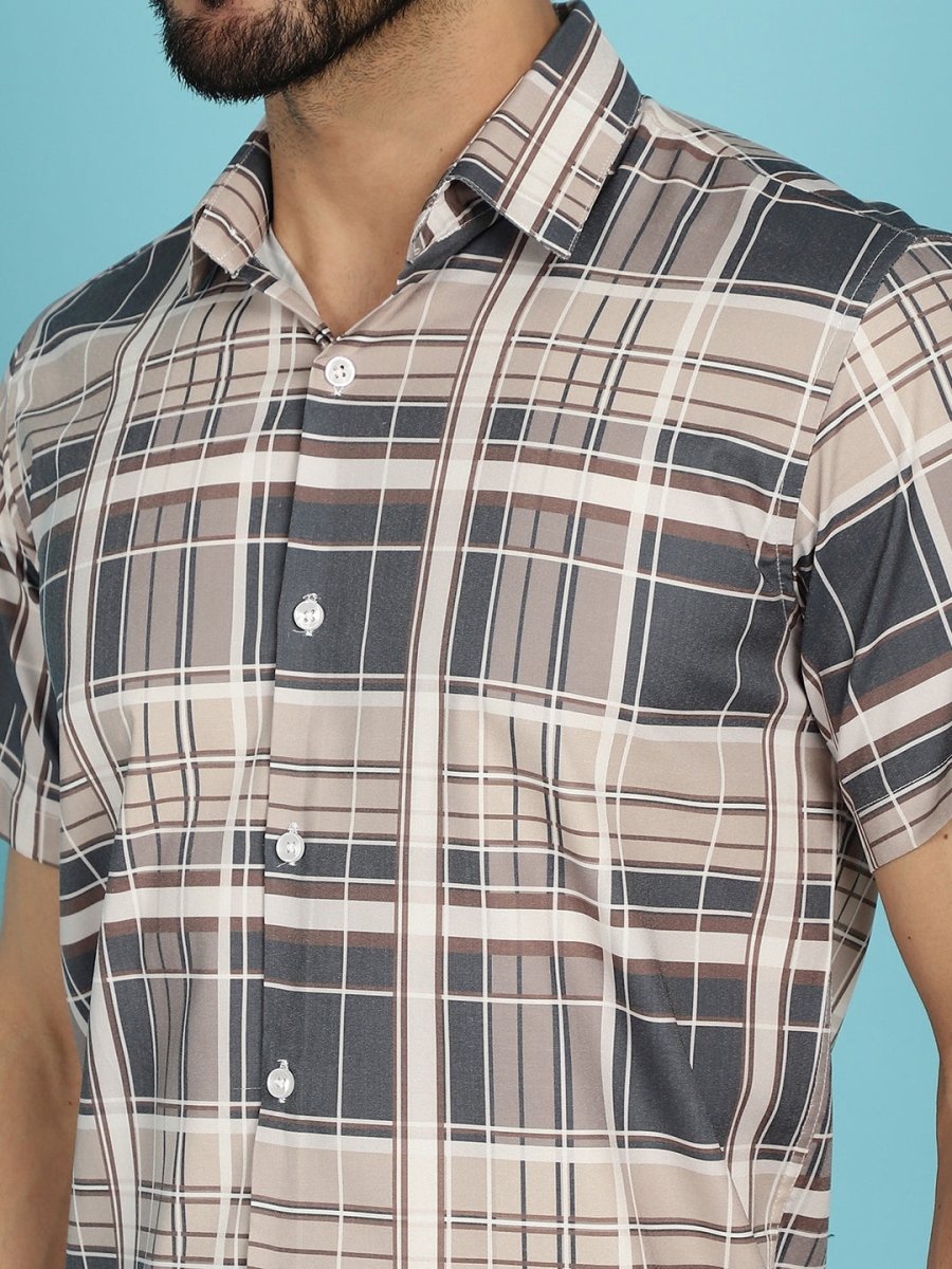 Checked Casual Shirt - SF_915Grey_S