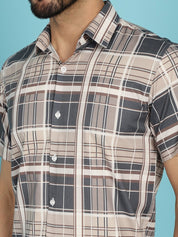 Checked Casual Shirt - SF_915Grey_S