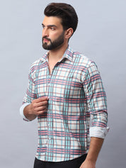 Checked corduroy Casual Shirt for Men - SF_991Coral_S