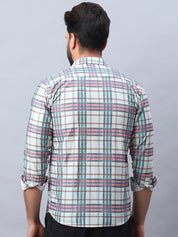 Checked corduroy Casual Shirt for Men - SF_991Coral_S