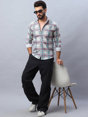 Checked corduroy Casual Shirt for Men - SF_991Coral_S