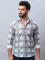 Checked corduroy Casual Shirt for Men - SF_991Coral_S