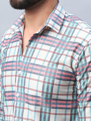 Checked corduroy Casual Shirt for Men - SF_991Coral_S