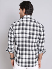 Checked Cotton Casual Shirt For Men - SF_9003Black_S