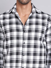 Checked Cotton Casual Shirt For Men - SF_9003Black_S