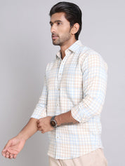 Checked Cotton Casual Shirt For Men - SF_996Blue_S