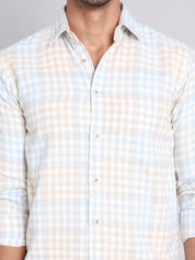 Checked Cotton Casual Shirt For Men - SF_996Blue_S