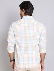 Checked Cotton Casual Shirt For Men - SF_996Blue_S