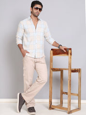 Checked Cotton Casual Shirt For Men - SF_996Blue_S