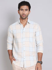 Checked Cotton Casual Shirt For Men - SF_996Blue_S