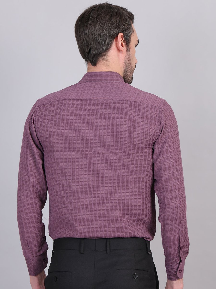 Checked Cotton Formal Shirt for Men - SF_9008Magenta_S