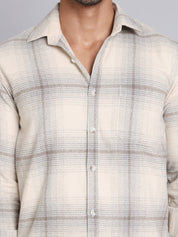 Checked Cotton Regular Fit Casual Shirt - SF_998Beige_S