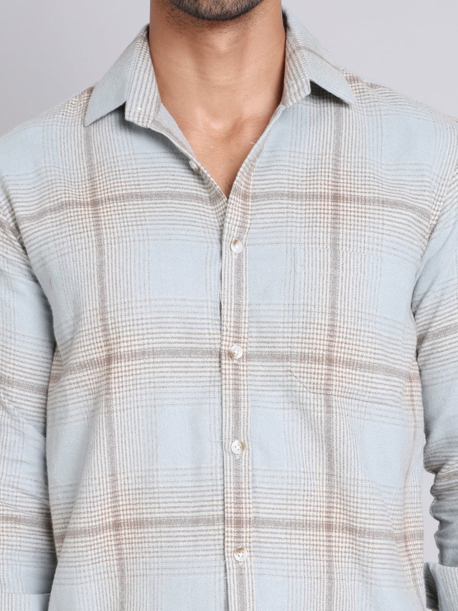 Checked Cotton Regular Fit Casual Shirt - SF_998Blue_S