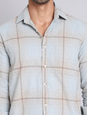 Checked Cotton Regular Fit Casual Shirt - SF_998Blue_S