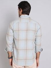 Checked Cotton Regular Fit Casual Shirt - SF_998Blue_S