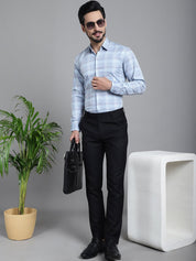 Checked Formal Shirt - SF_910Blue_S