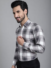 Checked Formal Shirt - SF_911Grey_S