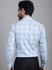 Checked Formal Shirt - SF_910Blue_S