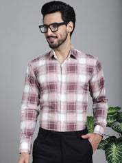 Checked Formal Shirt - SF_911Maroon_S
