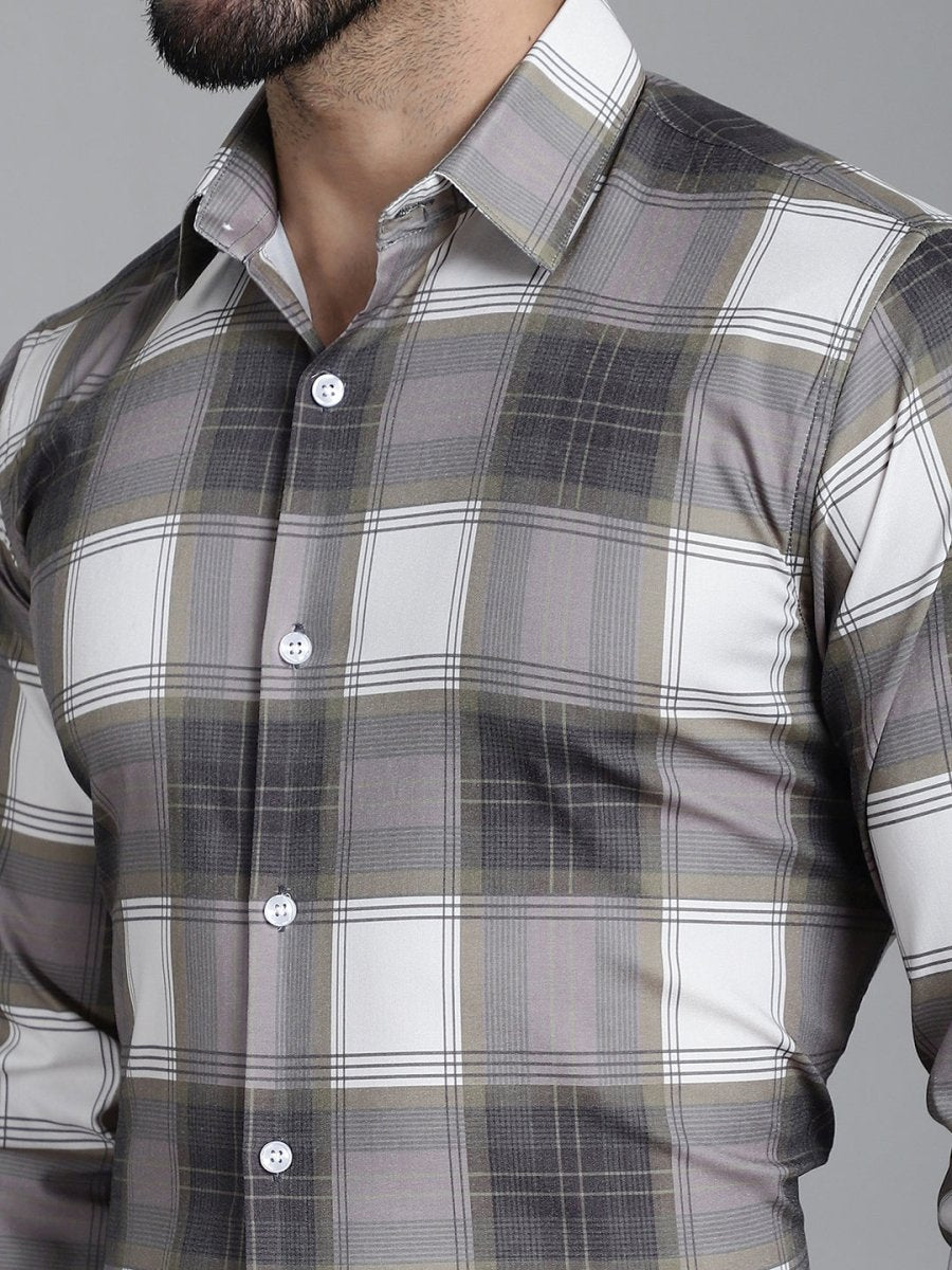 Checked Formal Shirt - SF_911Brown_S