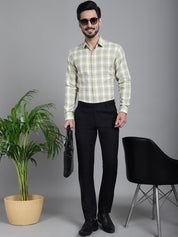 Checked Formal Shirt - SF_902Beige_S