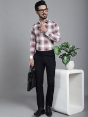 Checked Formal Shirt - SF_911Maroon_S