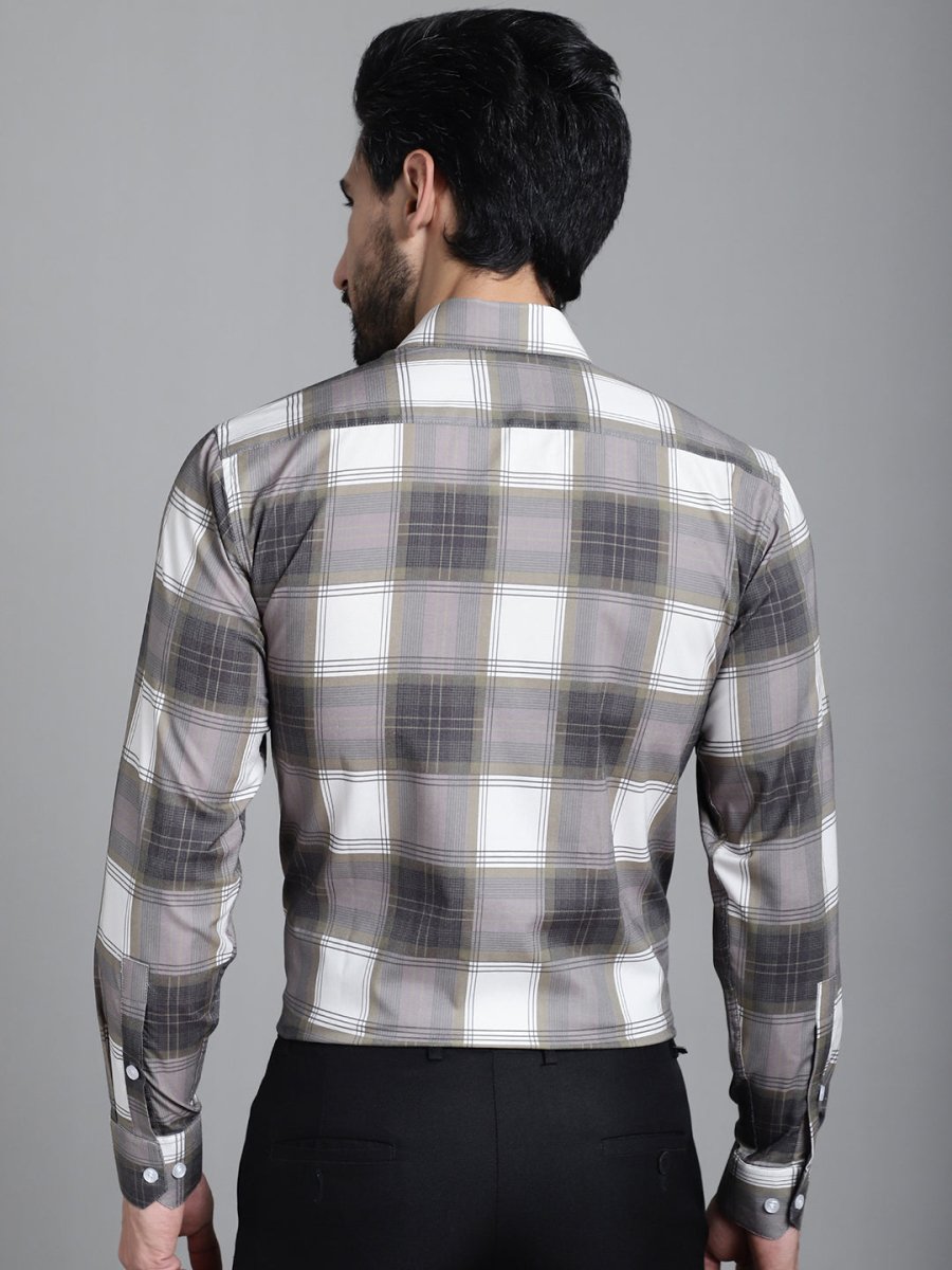 Checked Formal Shirt - SF_911Brown_S