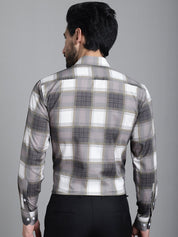 Checked Formal Shirt - SF_911Brown_S