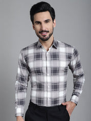 Checked Formal Shirt - SF_911Grey_S