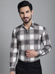 Checked Formal Shirt - SF_911Brown_S