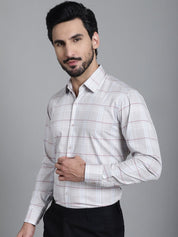 Checked Formal Shirt - SF_910Cream_S
