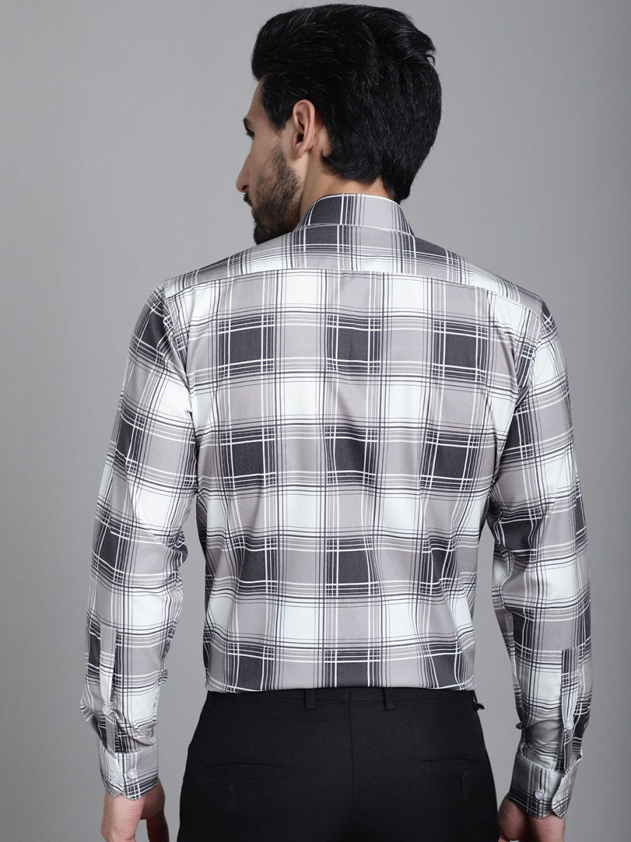 Checked Formal Shirt - SF_911Grey_S