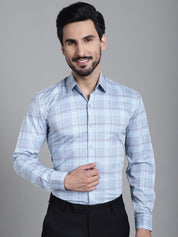 Checked Formal Shirt - SF_910Blue_S