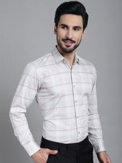 Checked Formal Shirt - SF_910Cream_S