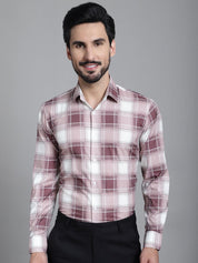 Checked Formal Shirt - SF_911Maroon_S