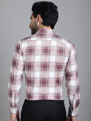 Checked Formal Shirt - SF_911Maroon_S