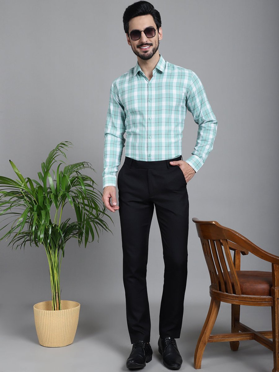 Checked Formal Shirt - SF_902Green_S