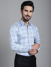 Checked Formal Shirt - SF_910Blue_S