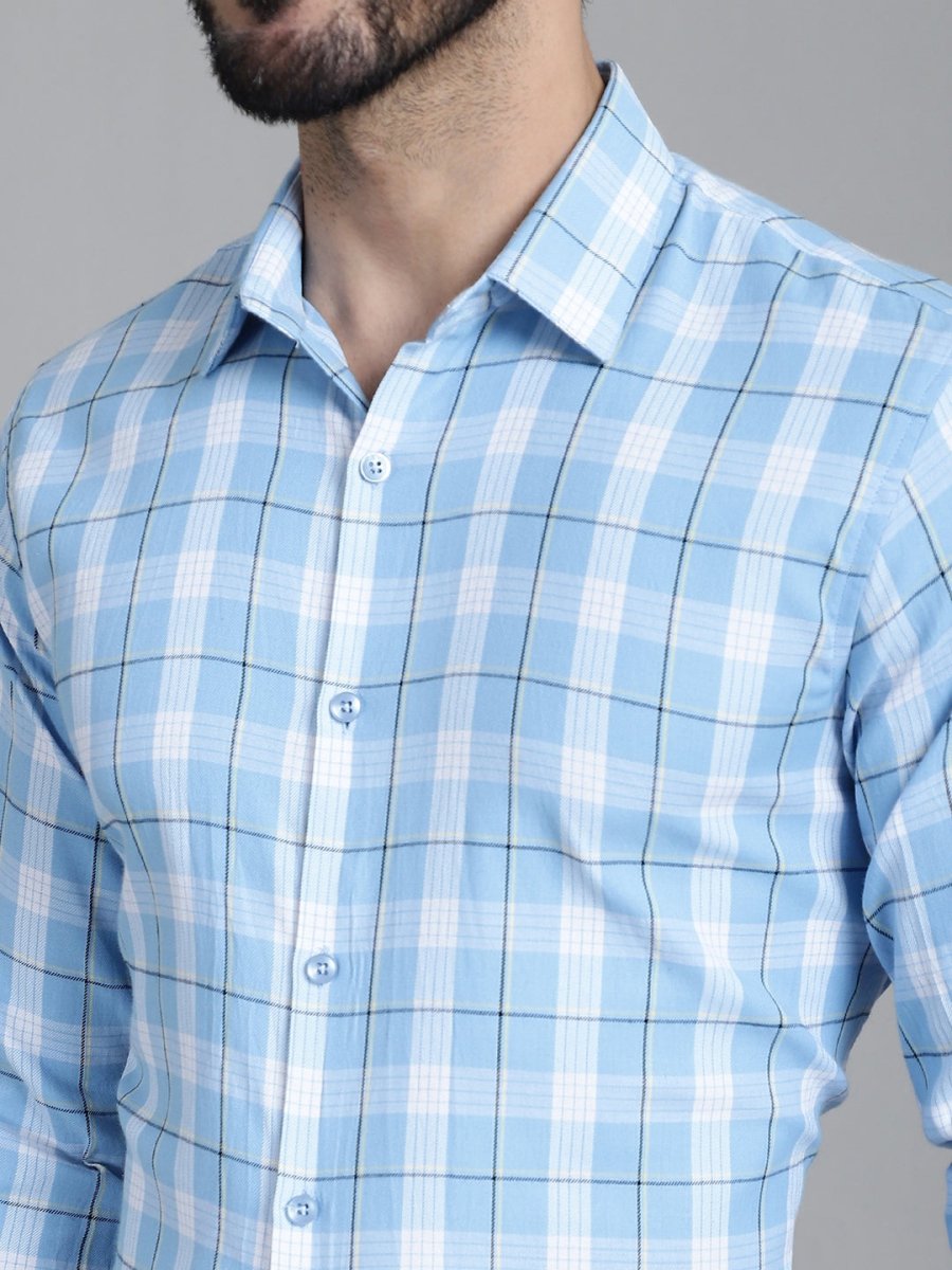 Checked Formal Shirt - SF_902Sky_S
