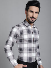 Checked Formal Shirt - SF_911Grey_S