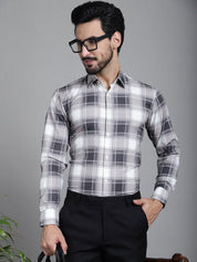 Checked Formal Shirt - SF_911Grey_S