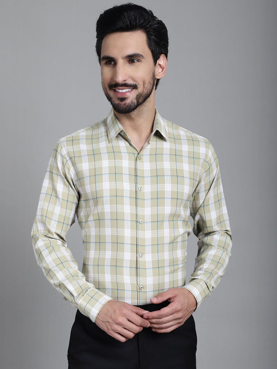 Checked Formal Shirt - SF_902Beige_S