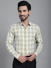 Checked Formal Shirt - SF_902Beige_S