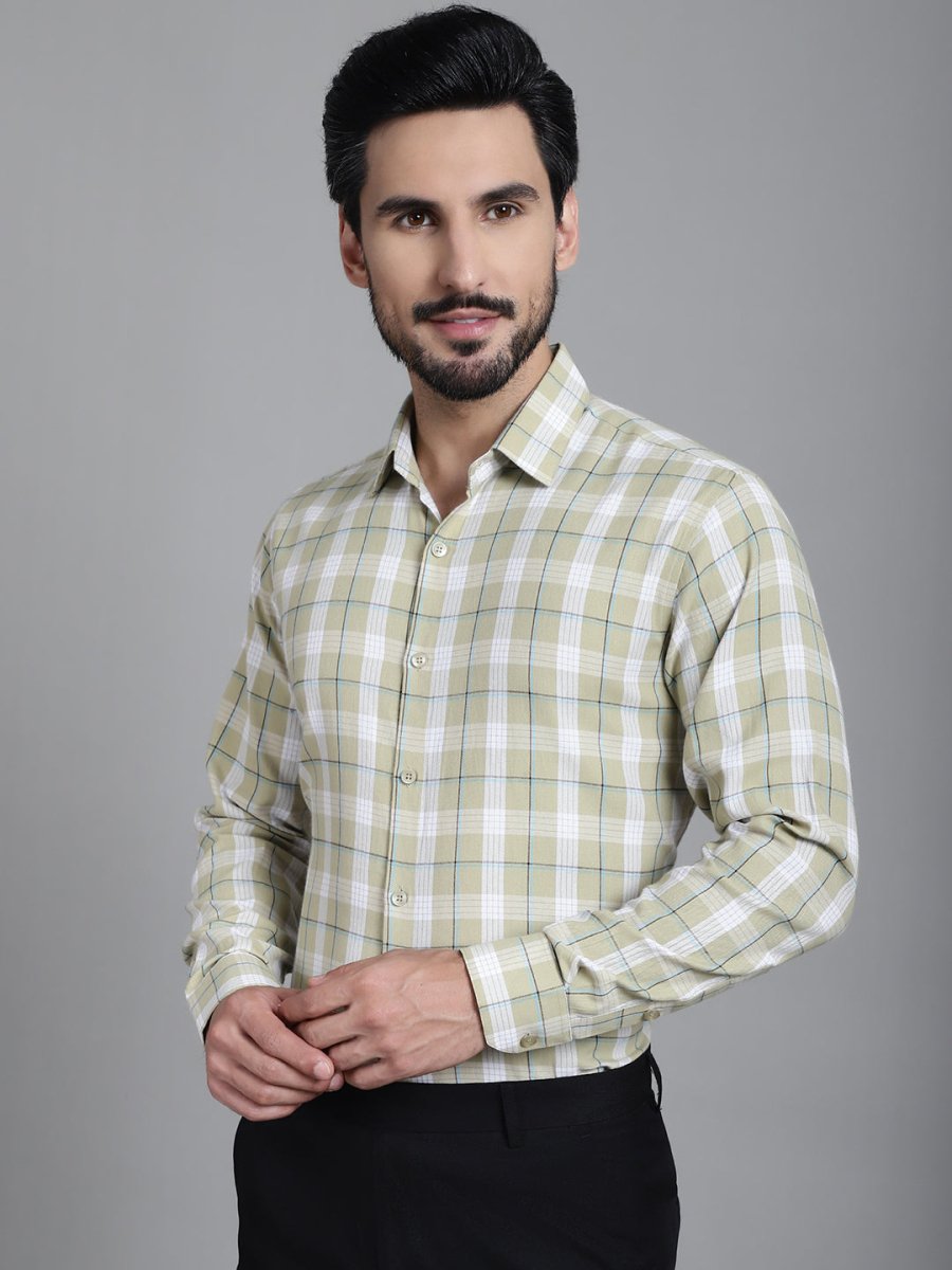 Checked Formal Shirt - SF_902Beige_S