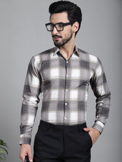 Checked Formal Shirt - SF_911Brown_S