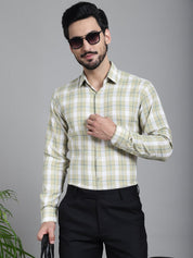 Checked Formal Shirt - SF_902Beige_S