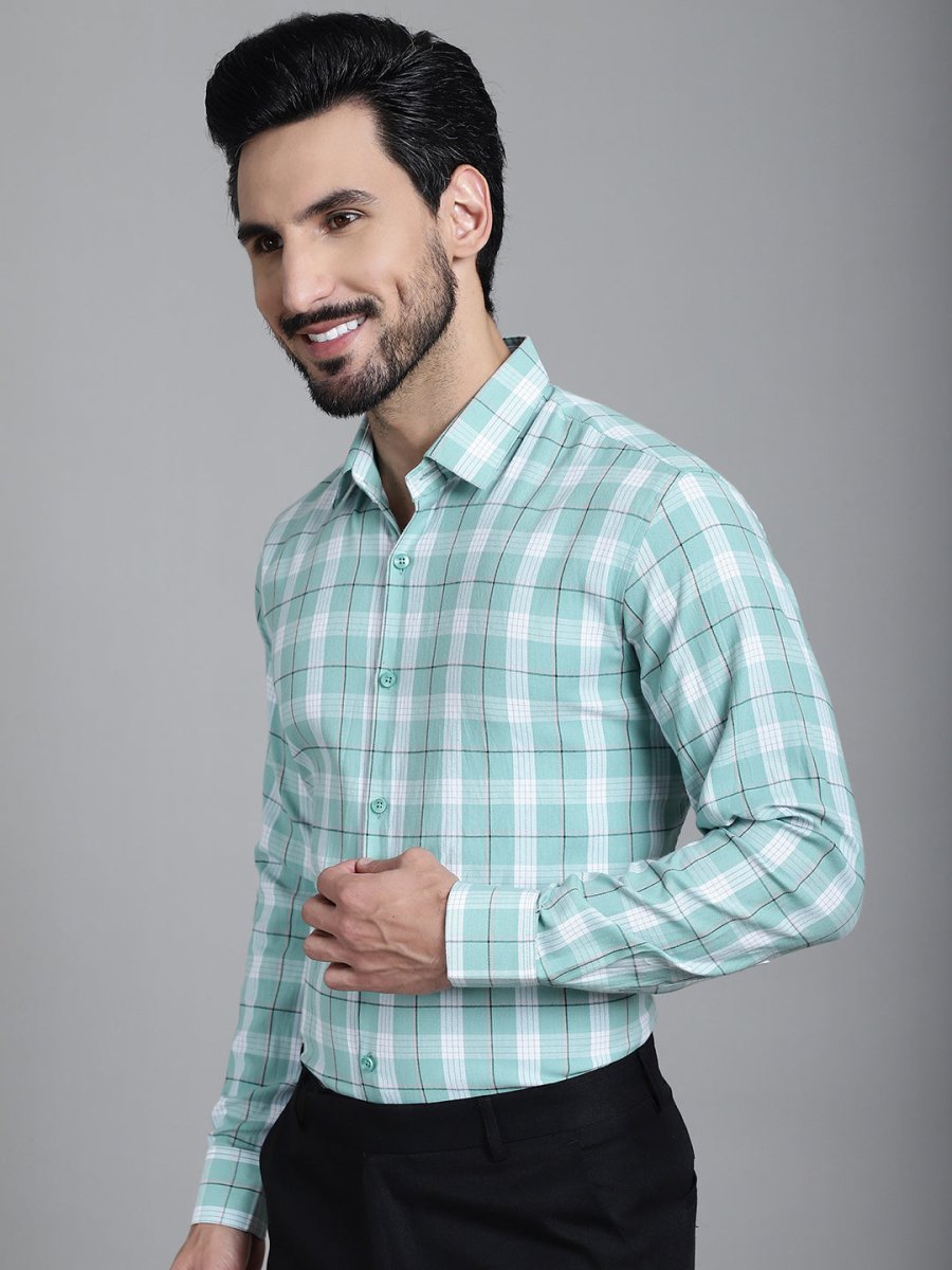 Checked Formal Shirt - SF_902Green_S