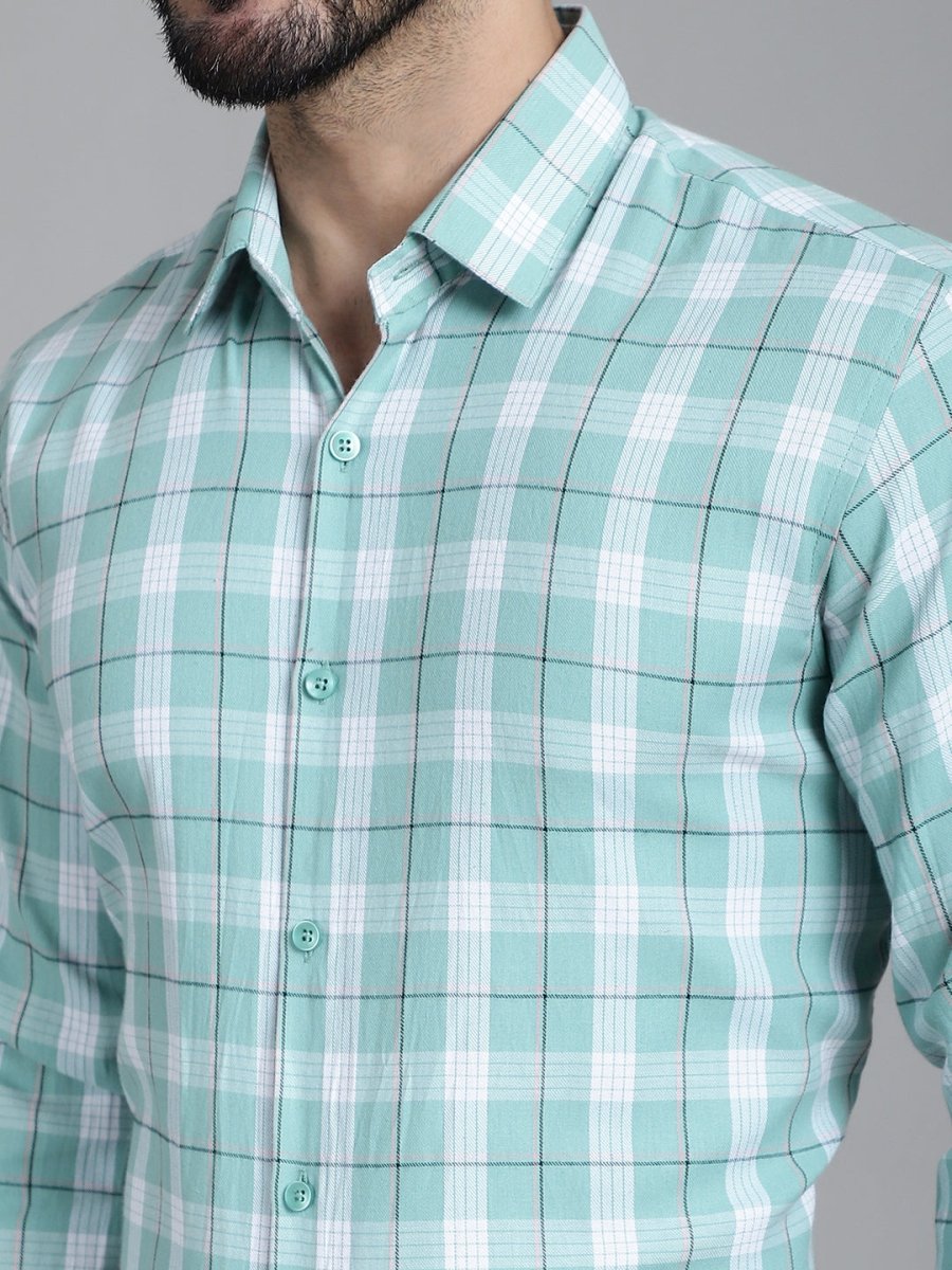 Checked Formal Shirt - SF_902Green_S
