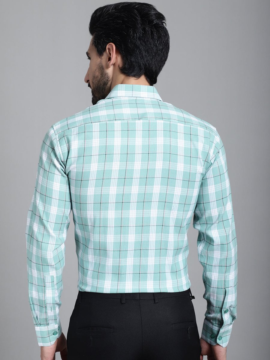 Checked Formal Shirt - SF_902Green_S