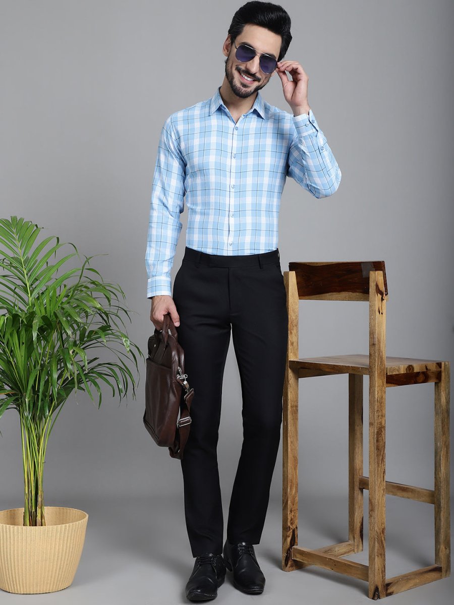 Checked Formal Shirt - SF_902Sky_S